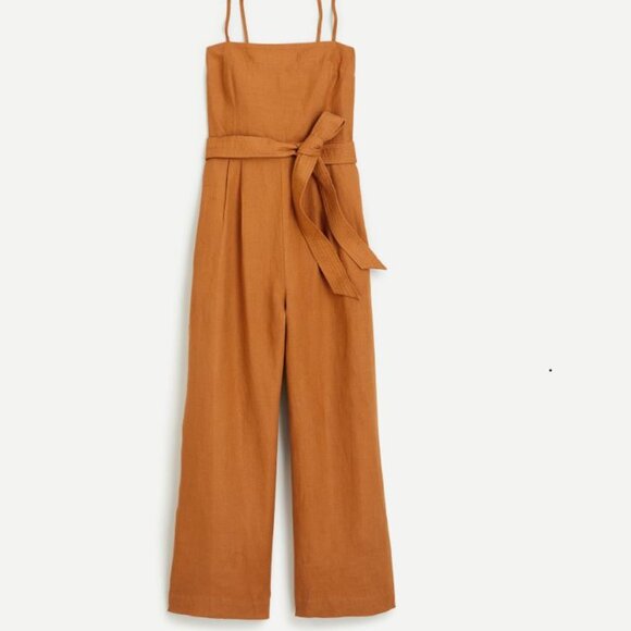 J. Crew Tie-waist Linen Jumpsuit Women's sz 4 - Picture 1 of 15